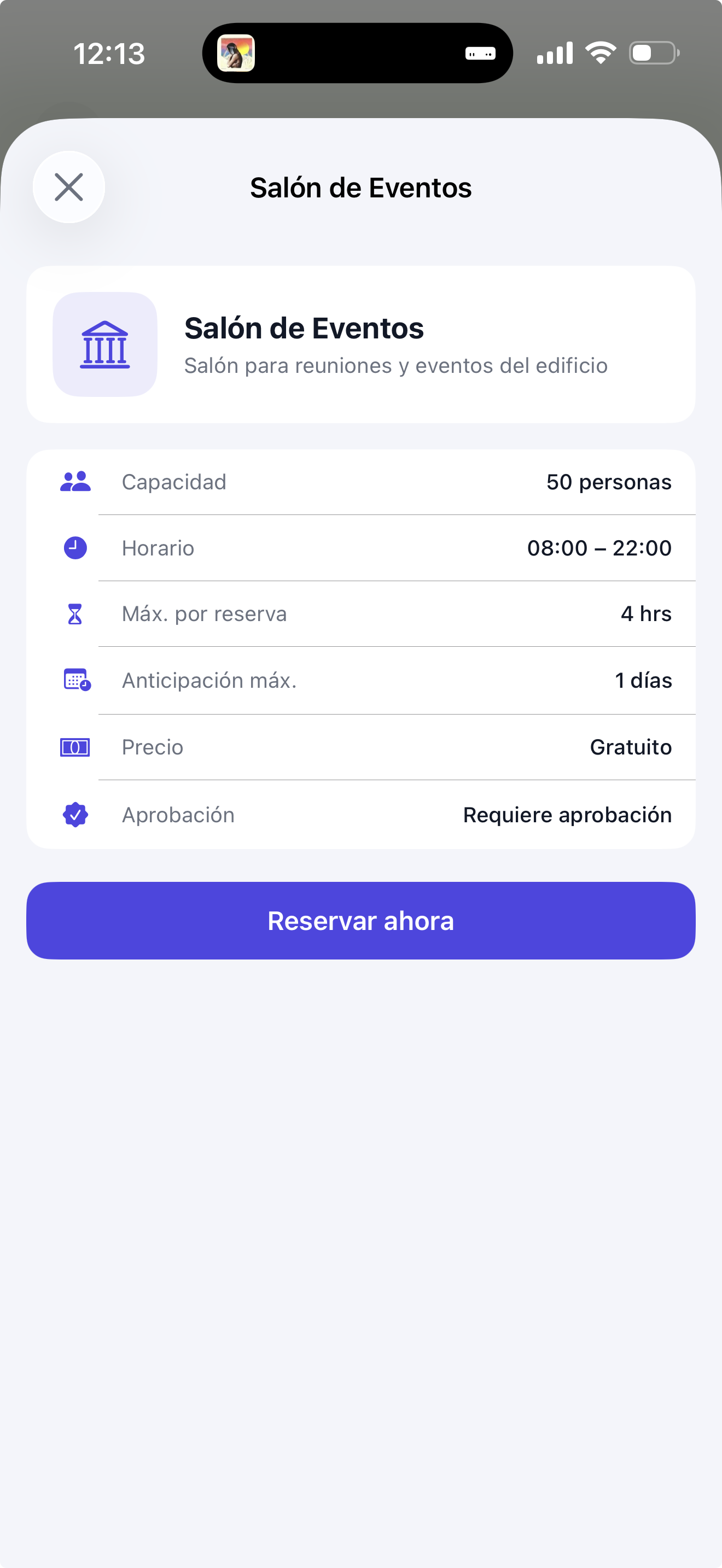 Reserva de áreas comunes